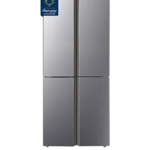Fridgemaster MQ79394ES 80cm Cross Door, American Fridge Freezer - Silver